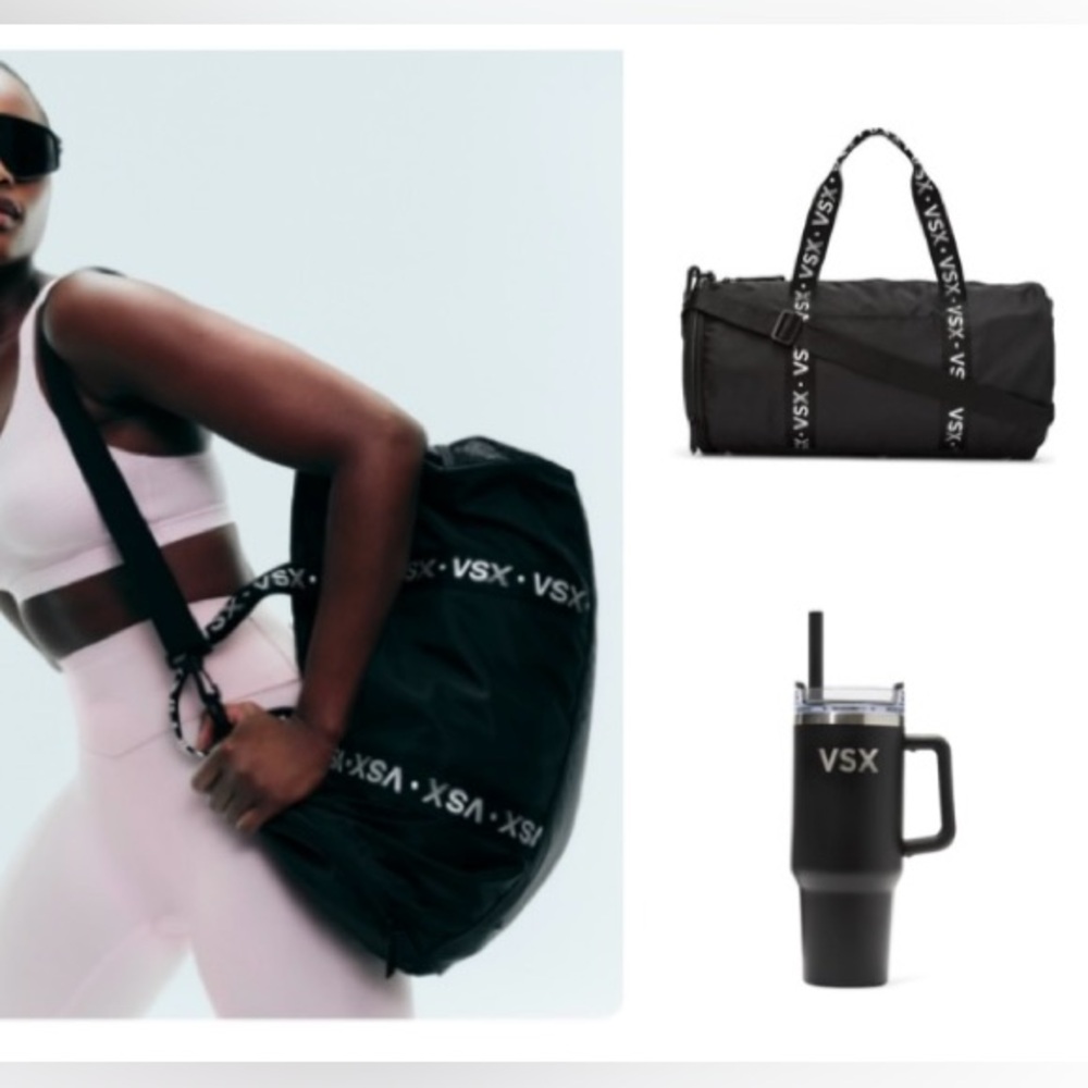 Victoria secret VSX duffel bag and stainl steel tumbler